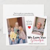 シンプルハッピー父の日、おじいちゃん2枚の写真 シーズンカード (正面/裏面)