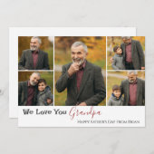 シンプルハッピー父の日、おじいちゃん5枚の写真 シーズンカード (正面/裏面)