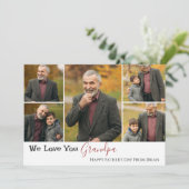 シンプルハッピー父の日、おじいちゃん5枚の写真 シーズンカード (スタンド正面)