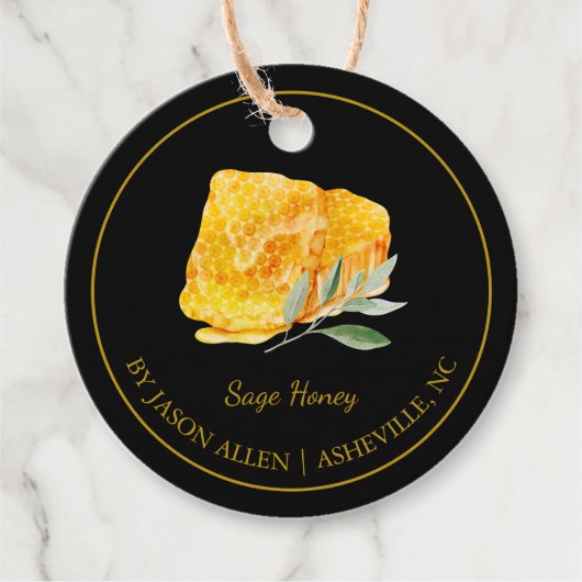 シンプルハニカムセージ注入ハニーつるラベル フェイバータグ (正面)