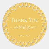 シンプルハニカムファーストbee-themed Thank You ラウンドシール (正面)