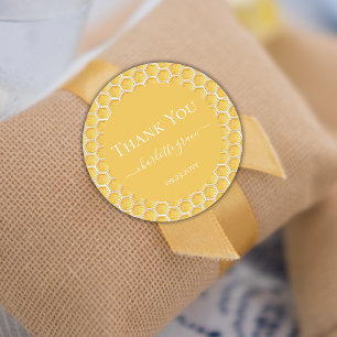 シンプルハニカムファーストbee-themed Thank You ラウンドシール