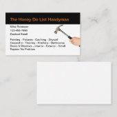 シンプルハニードハンディマンビジネスカード 名刺 (正面/裏面)