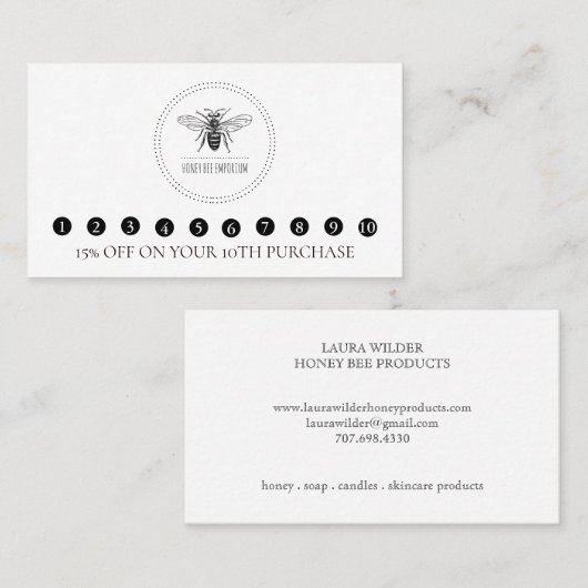 シンプルハニービーロゴビーキーパーアピール ロイヤリティカード (正面/裏面)