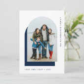 シンプルハヌカアーチ | 2枚モダンの写真 シーズンカード (スタンド正面)