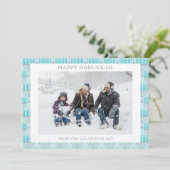 シンプルハヌカー(ユダヤ教)メノラーイン青カスタムい写真 シーズンカード (スタンド正面)