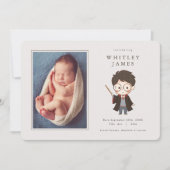 シンプルハリー・ポッターベビー誕生発表 招待状 (正面)