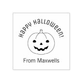 シンプルハロウィンカボチャのアーチのメッセージ ラバースタンプ (インプリント)