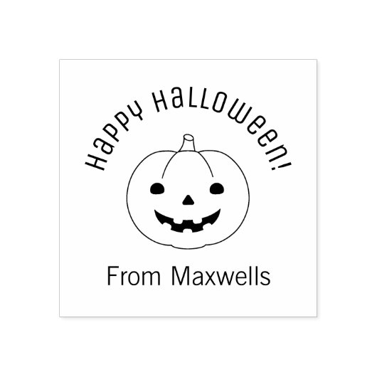 シンプルハロウィンカボチャのアーチのメッセージ ラバースタンプ (インプリント)