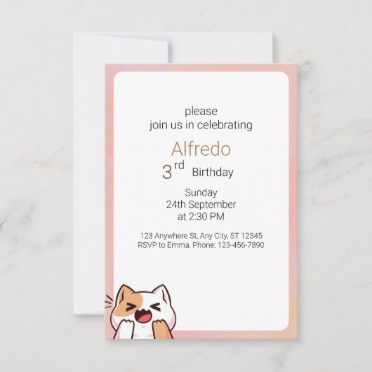 シンプルハロウィン誕生日 招待状 (正面)