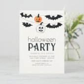 シンプルハロウィーンのカボチャのちょうちんハローウィンパーティ招待状 招待状 (スタンド正面)