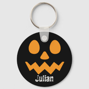 シンプルハロウィーンの日ジャックオランタンパンプキン名 キーホルダー