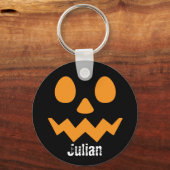 シンプルハロウィーンの日ジャックオランタンパンプキン名 キーホルダー (正面)