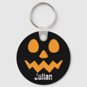 シンプルハロウィーンの日ジャックオランタンパンプキン名 キーホルダー (裏面)