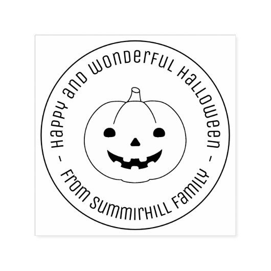 シンプルハロウィーンカボチャ丸メッセージ セルフインキングスタンプ (デザイン)