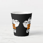 シンプルハロウィーンザブクルー不気味幽霊 カフェラテマグ (正面)