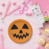 シンプルハロウィーンパンプキン顔幽霊怖いパーティー ペーパープレート (パーティー)
