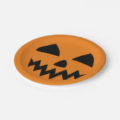 シンプルハロウィーンパンプキン顔幽霊怖いパーティー ペーパープレート (アングル)