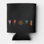 シンプルハロウィーンパンプキン顔幽霊怖いパーティー 缶クーラー (正面)