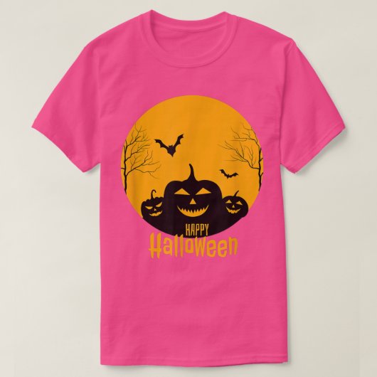 シンプルハロウィーン怖いパンプキンナイトデザイン Tシャツ (デザイン正面)