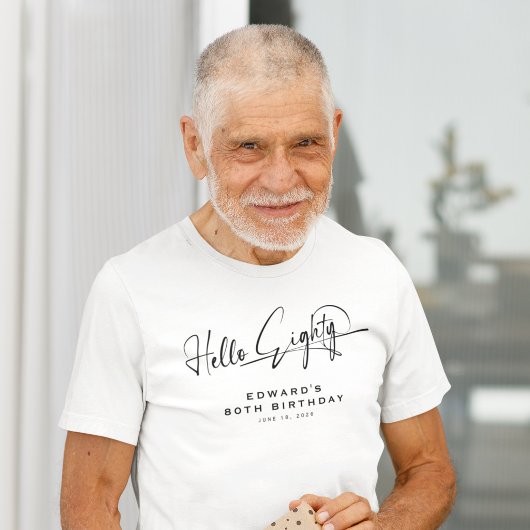 シンプルハローエイティ80歳の誕生日 Tシャツ