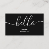 シンプルハローエレガントミニマルプロフェッショナルブラック 名刺 (正面)