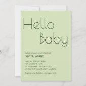 シンプルハローベビーセージ男女兼用グリーン 招待状 (正面)
