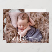 シンプルハローベビーフォト誕生 案内状 (正面/裏面)