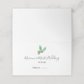 シンプルハンドカラー赤ホリーベリークリスマス プレイスカード (外部開封)