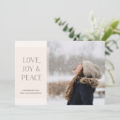 シンプルハンドドロッドタイポグラフィホリデーフォトカード シーズンカード (スタンド正面)