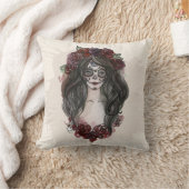 シンプルハンドドロードディアデロスムエルトス装飾用クッション クッション (ブランケット)