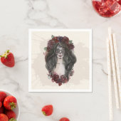 シンプルハンドドロードディアデロスムエルトス | ナプキン スタンダードカクテルナプキン (インサイチュ)