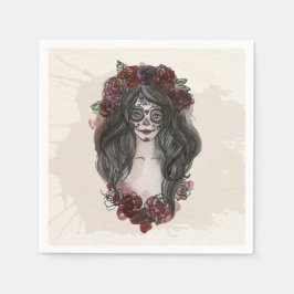 シンプルハンドドロードディアデロスムエルトス | ナプキン スタンダードカクテルナプキン