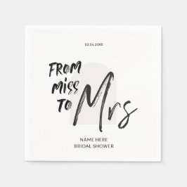 シンプルハンドレタリングブライダルシャワー スタンダードカクテルナプキン