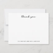 シンプルハンドレ結婚タードありがとう ノートカード (正面)