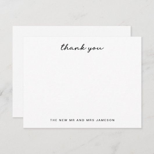シンプルハンドレ結婚タードありがとう ノートカード (正面/裏面)