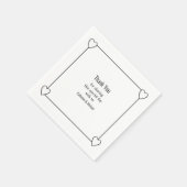 シンプルハートとロマン結婚ツ スタンダードカクテルナプキン (角)