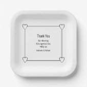 シンプルハートとロマン結婚ツ ペーパープレート (正面)