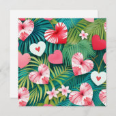 シンプルハートと熱帯葉 シーズンカード (正面/裏面)