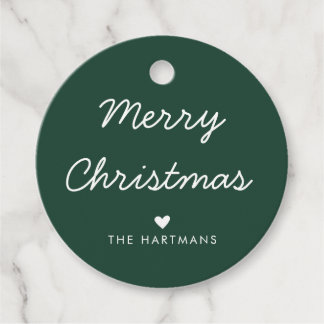 シンプルハートのカラーカスタムクリスマスギフトタグ フェイバータグ