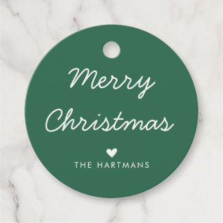 シンプルハートのカラーカスタムクリスマスギフトタグ フェイバータグ