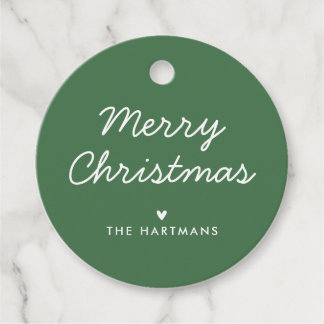 シンプルハートのカラーカスタムクリスマスギフトタグ フェイバータグ
