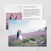 シンプルハートのホワ結婚イト サンキューカード (正面/裏面)