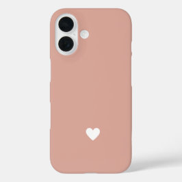 シンプルハートの淡いピンクモダンラブミニマルシック iPhone 16ケース