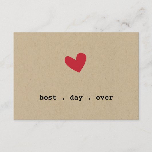 シンプルハートの結婚式出欠確認カード エンクロージャーカード (正面)