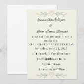 シンプルハートの結婚式招待状 招待状 (正面/裏面)