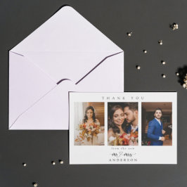 シンプルハートの脚本の写真とミセス結婚の写真 サンキューカード