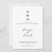 シンプルハートを引き寄せ結婚た招待状 招待状 (正面)