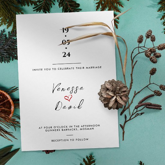 シンプルハートを引き寄せ結婚た招待状 招待状