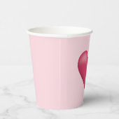 シンプルハートイラストレーションオンライトピンク 紙コップ (右)